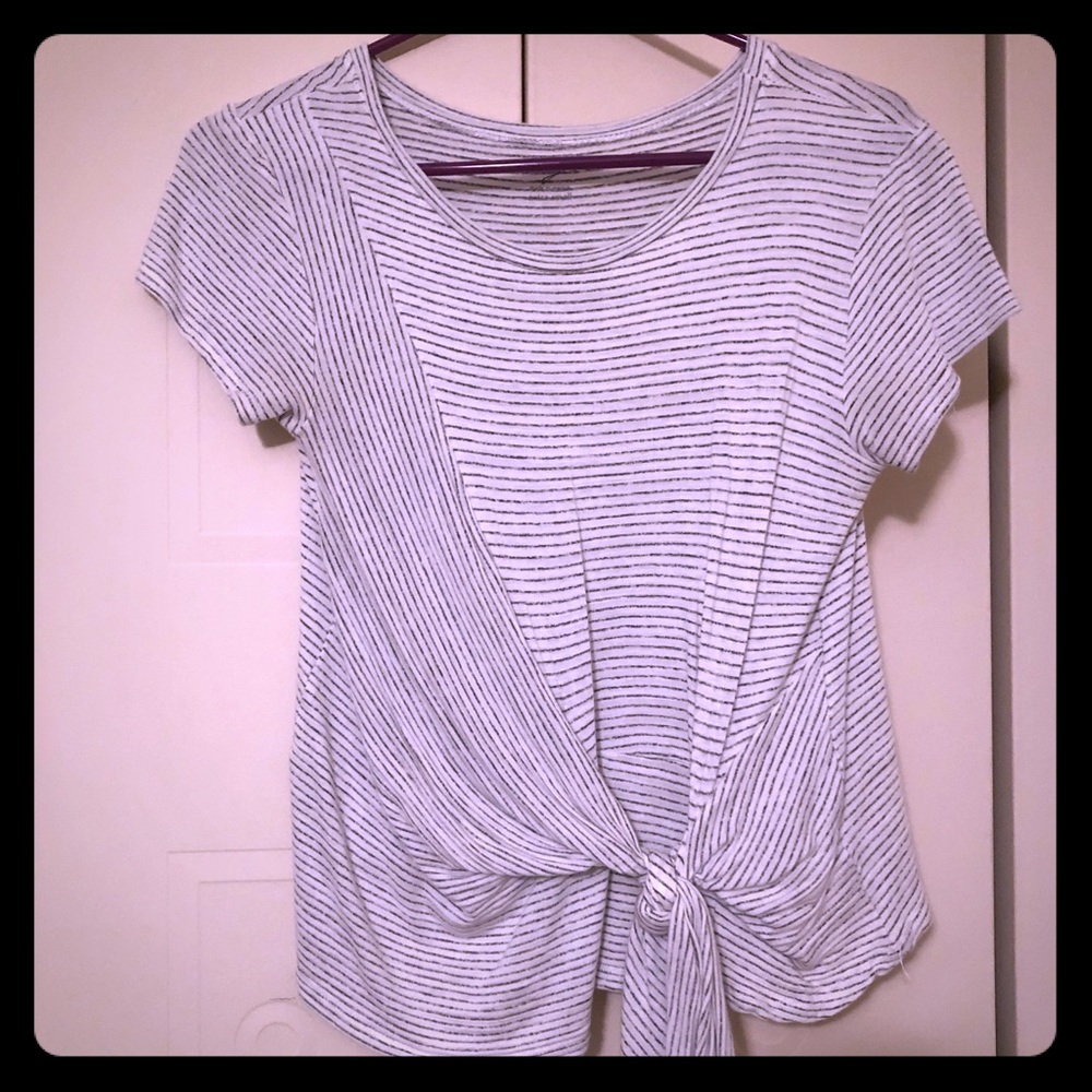 Francesca’s black and white striped top